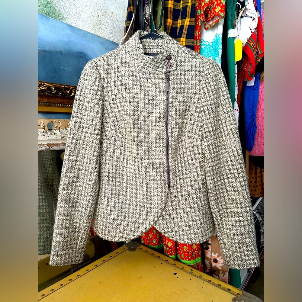 The Limited Women’s Tweed Zip-Up Moto Jacket - Size XS